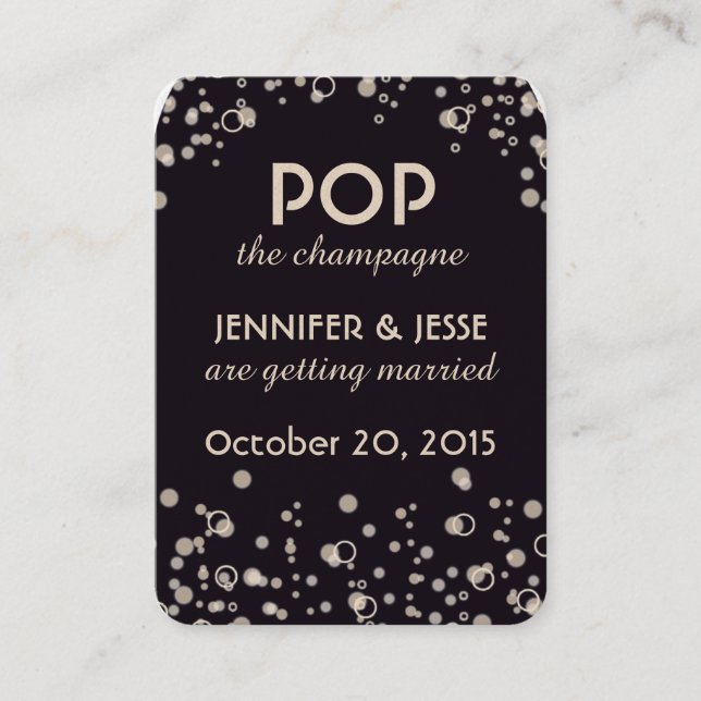 Pop the Champagne - Save The Date Tag (Front)