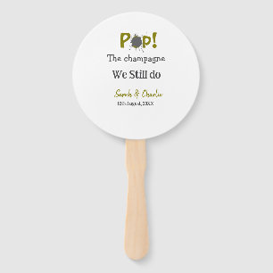 Pop the champagne we still do gold grey couple nam hand fan