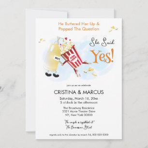 Pop The Question Popcorn Couples Shower Invitation