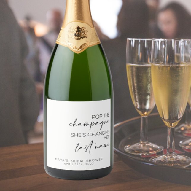 Pop The Sparkling Wine Bachelorette/Hen Do Sparkling Wine Label (Creator Uploaded)