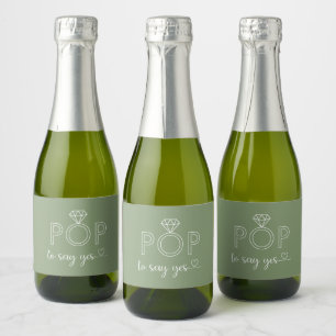 Pop to say yes diamond ring sage Sparkling Wine la Label