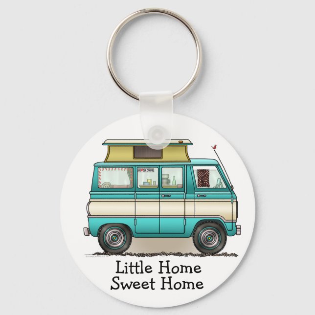 Pop Top Van Camper Keychain (Front)