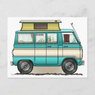 Pop Top Van Camper Postcard