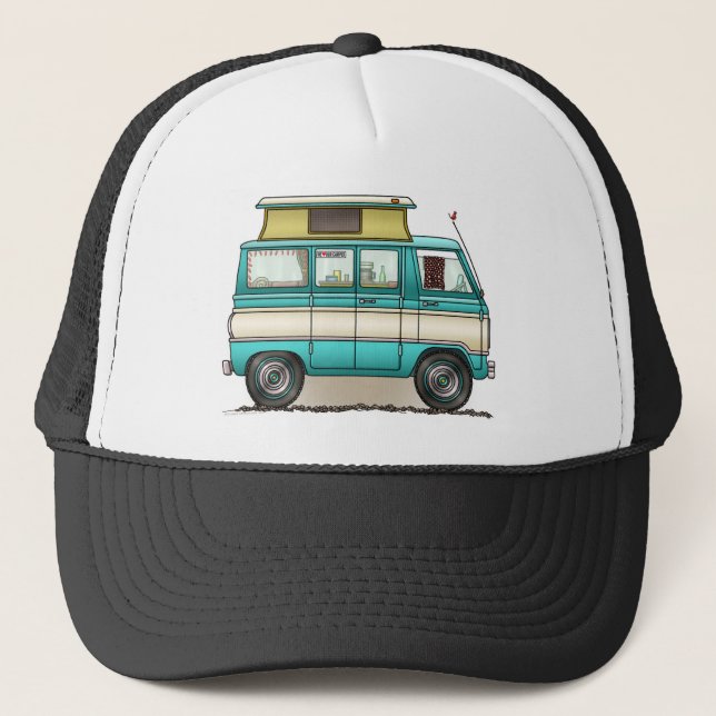 Pop Top Van Camper Trucker Hat (Front)