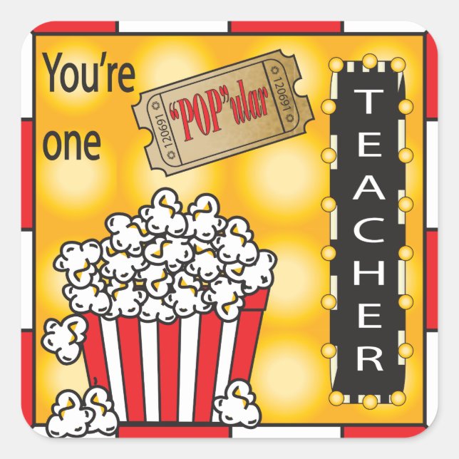 "POP"ular Teacher Square Sticker (Front)