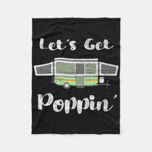 Pop Up Camper Camping Tent Trailer Rv Poppin Mobil Fleece Blanket