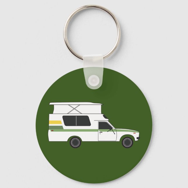 pop up chinook camper retro lemon and lime keychain (Front)