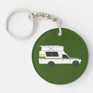 pop up chinook camper retro lemon lime keychain