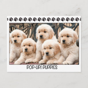 Pop-Up! Puppies Postcard