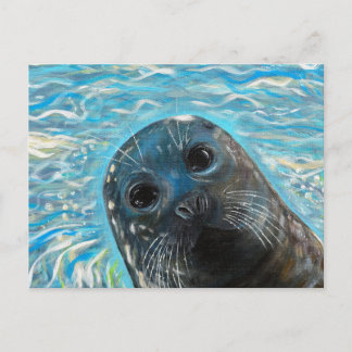 Pop Up Seal Painting Postcard