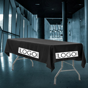 Pop Up Shop Business Logo Trade Show Black Tablecloth