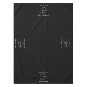 Pop Up Shop Table Banner Business Logo Text Black Tablecloth
