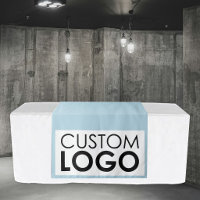 Pop Up Shop Table Runner Banner Big Logo Blue
