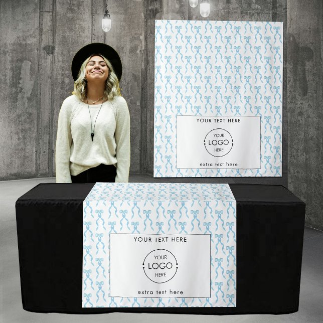 Pop Up Shop Table Runner Banner Business Logo Bow Tapestry (Pop Up Shop Table Runner Banner Business Logo Bow Tapestry)