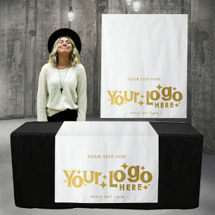 Pop Up Shop Table Runner Banner Business Logo Gold Tapestry