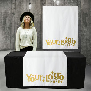 Pop Up Shop Table Runner Banner Business Logo Gold Tapestry