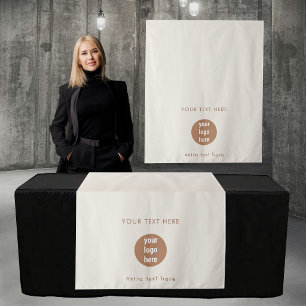 Pop Up Shop Table Runner Banner Logo Ivory Brown Tapestry