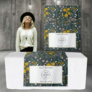 Pop Up Shop Table Runner Banner Logo Wildflowers Tapestry