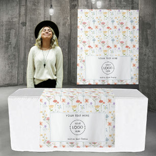Pop Up Shop Table Runner Banner Logo Wildflowers Tapestry