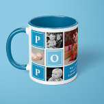 Pop We Love You Light Blue Custom Photo Collage Mug<br><div class="desc">Pop We Love You Light Blue Custom Photo Collage Mug. The perfect gift for Father's Day. Personalize this custom 7 photo collage design with your own pictures.</div>