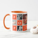 Pop We Love You Orange Custom Photo Collage Mug<br><div class="desc">Pop We Love You Orange Custom Photo Collage Mug. The perfect gift for Father's Day. Personalize this custom 7 photo collage design with your own pictures.</div>