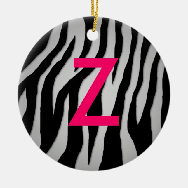 Pop Zebra Ceramic Ornament (Front)