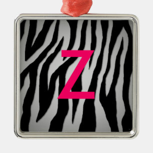 Pop Zebra Metal Ornament