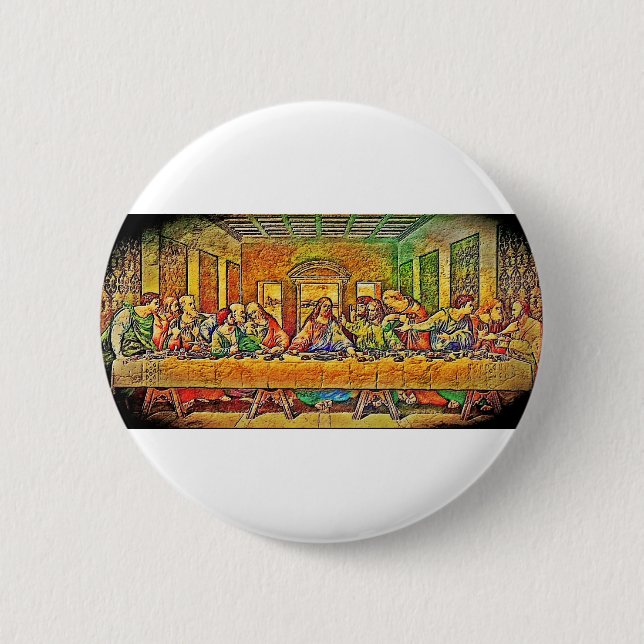 PopArt Da Vinci 2 Inch Round Button (Front)