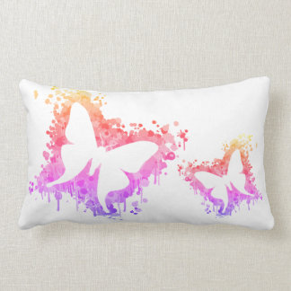 PopArt Dancing Butterfly Splash Lumbar Pillow