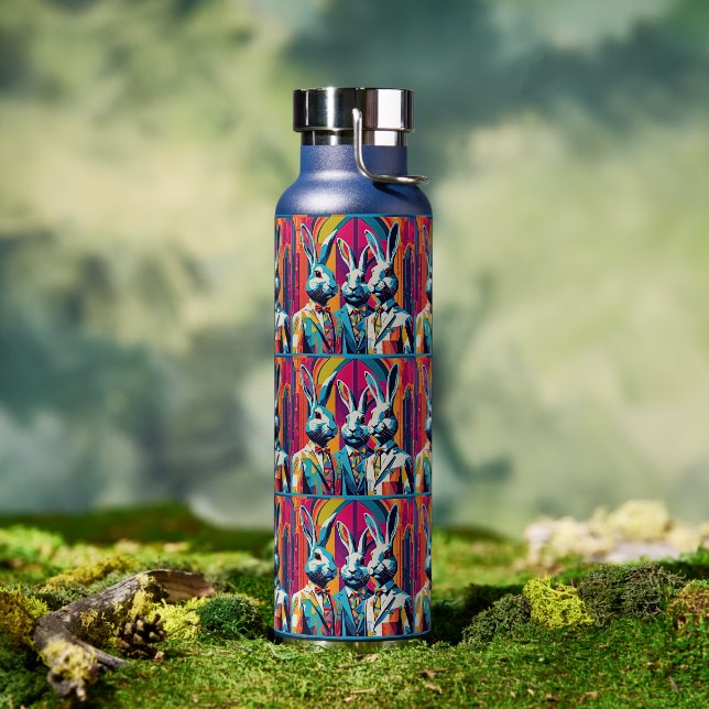 PopArt Easter Bunnies Water Bottle (Outdoor)