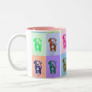 PopArt Great Dane Puppy Two-Tone Coffee Mug