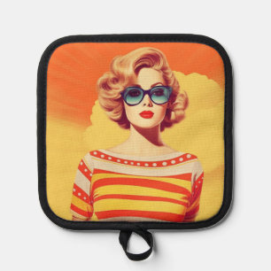 Popart kitchen accessory, Retro inspired Pot Holder