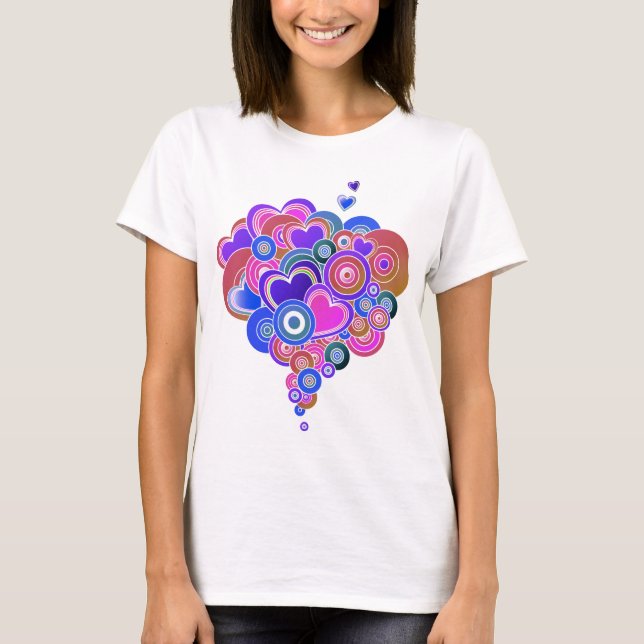 PopArt Purple Hearts T-Shirt (Front)