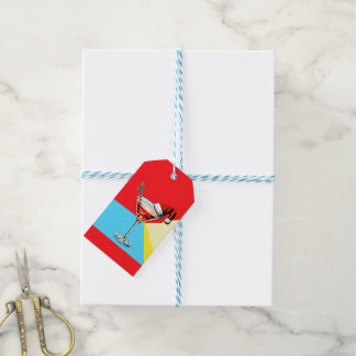 PopArt Santa Martini Gift Tags