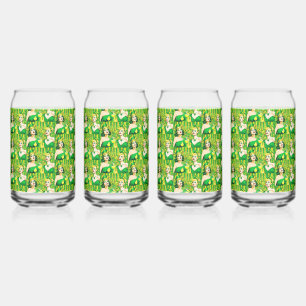 PopArt St Paddy's Pin-up Girls Can Glass