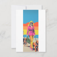 Popart style gift, beach dog walk