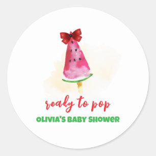 Popcicle Ready To Pop Ice Cream Baby Shower Classic Round Sticker