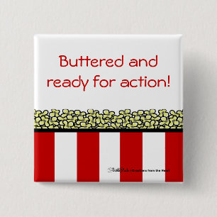 Popcorn 2 Inch Square Button