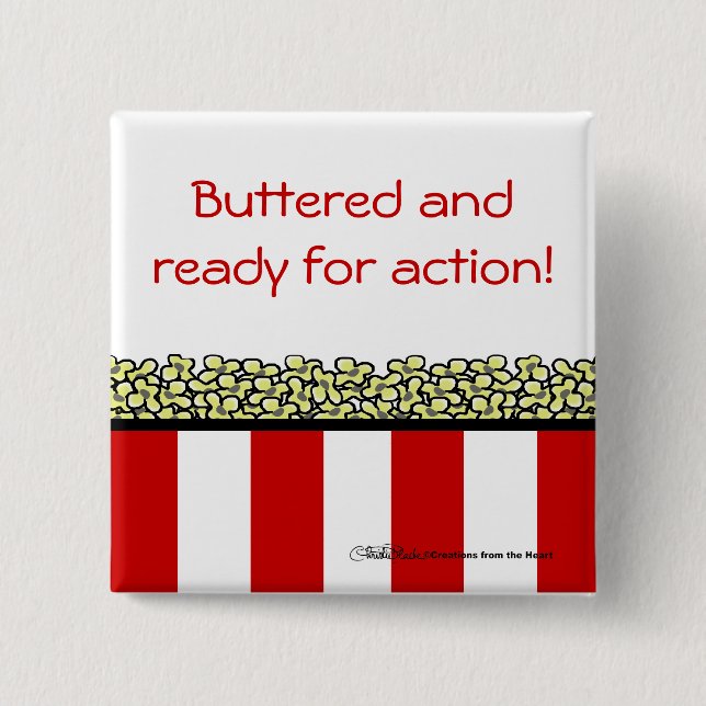Popcorn 2 Inch Square Button (Front)