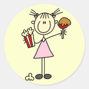 Popcorn and Cotton Candy Tshirts and Gifts Classic Round Sticker