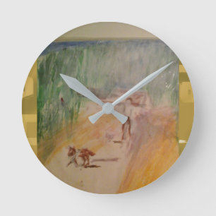 Popcorn Anime Abstract Round Clock