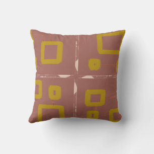 Popcorn Anime Brown Geometric Throw Pillow