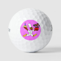 Popcorn Anime Chef Ducky Kazoo Pink Golf Balls