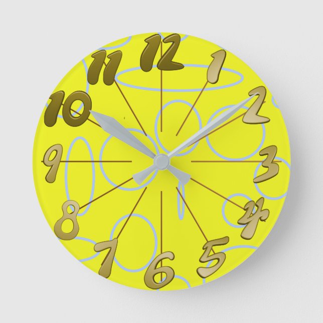 Popcorn Anime Loops Geometric Round Clock (Front)