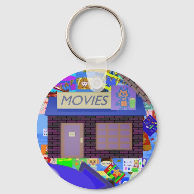 Popcorn Anime Movies Keychain (Front)
