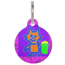 Popcorn Anime My Pet Likes Popcorn Round Pet Tag