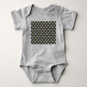 Popcorn Baby Bodysuit (Dark Grey & Butter Yellow)