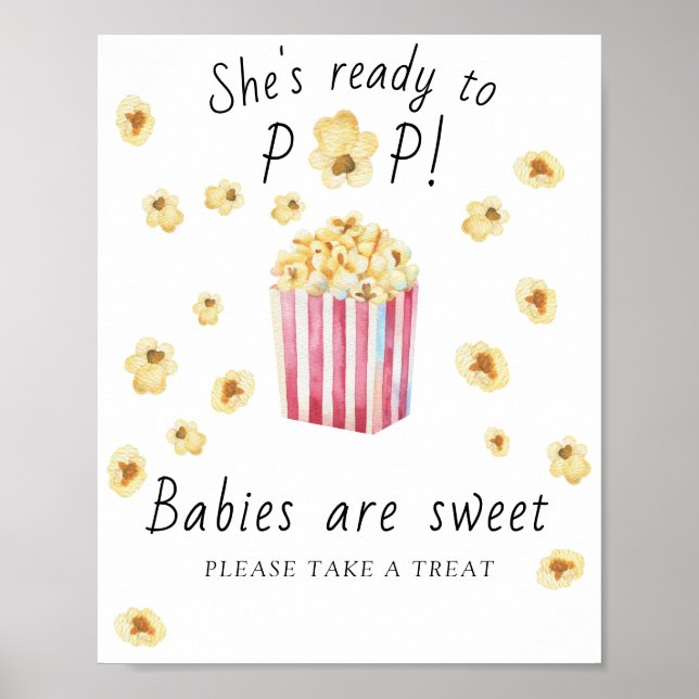 Popcorn baby shower - Babies are sweet Poster (Front)
