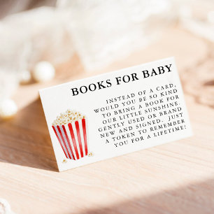 Popcorn Baby Shower Book Request Enclosure Card