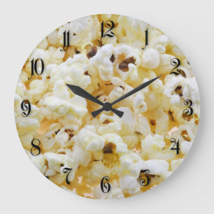 Popcorn background large clock
